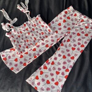 Dream big little co smocked top and bell bottoms